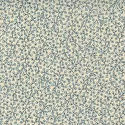 Moda Fabrics French General, Tessuto Panna con Piccoli Fiori Azzurri