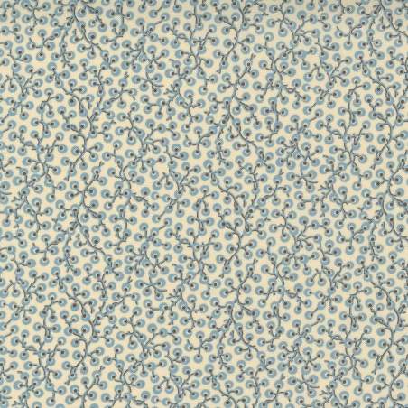 Moda Fabrics Snowbird Batiks, Tessuto Batik Beige con Foglie Moda Fabrics - 1