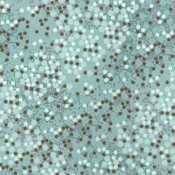 Timeless Treasures Fabrics, Tessuto Azzurro con Pois Chiari e Marroni