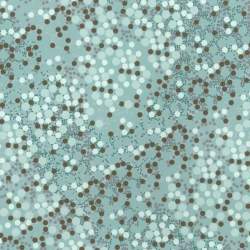 Timeless Treasures Fabrics, Tessuto Azzurro con Pois Chiari e Marroni Timeless Treasures - 1