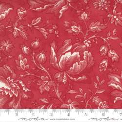 Moda Fabrics, Tessuto Rosso con Grandi Fiori Panna Moda Fabrics - 1
