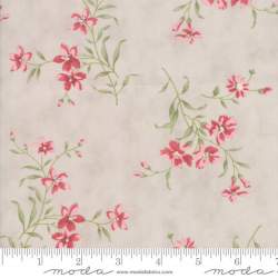 Moda Fabrics Rue 1800, Tessuto Beige con Grandi Fiori Rosa Moda Fabrics - 1