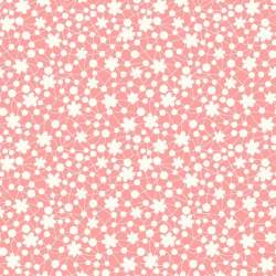 Oasis Fabrics, Tessuto Rosso Corallo con Piccoli Fiori Rosa Oasis Fabrics - 1