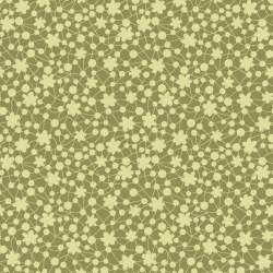 Marcus Fabrics Journey to America, Tessuto Fondo Beige con Disegno Fiori Azzurro Oasis Fabrics - 1