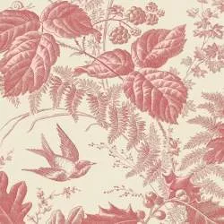 Andover Fabrics Braveheart, Tessuto Panna con Natura Color Corallo
