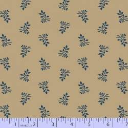 Marcus Fabrics Journey to America, Tessuto Fondo Beige con Disegno Fiori Azzurro Marcus Fabrics - 1