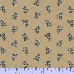 Marcus Fabrics Journey to America, Tessuto Fondo Beige con Disegno Fiori Azzurro Marcus Fabrics - 1