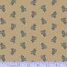 Marcus Fabrics, Tessuto Beige con Fiori Blu