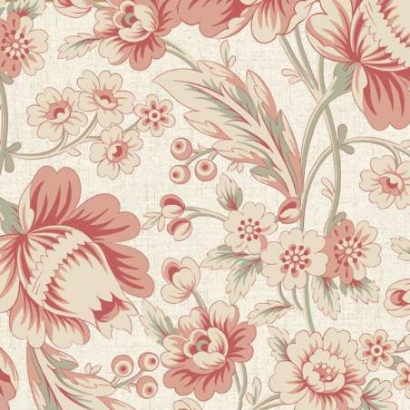 Marcus Fabrics, Tessuto Beige con Grandi Fiori Rosa Marcus Fabrics - 1