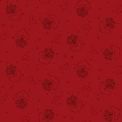 Marcus Fabrics Journey to America, Tessuto Fondo Beige con Disegno Fiori Azzurro Red Rooster - 1