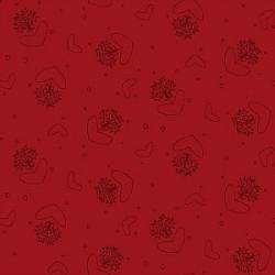 Red Rooster Fabrics, Tessuto Rosso con Cuori Red Rooster - 1