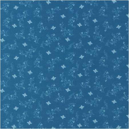 Robert Kaufman, Tessuto Blu con Piccole Decorazioni Bianche