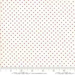 Moda Fabrics Essential Dots - Tessuto Bianco con Pois Rosso