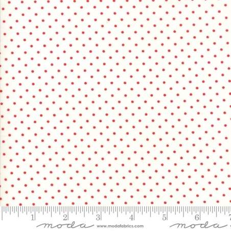 Moda Fabrics Essential Dots - Tessuto Bianco con Pois Rosso Moda Fabrics - 1