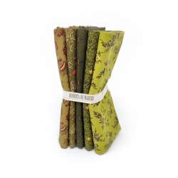 5 Fat Quarter 50 x 55 cm Verde, Right as Rain by Kim Diehl