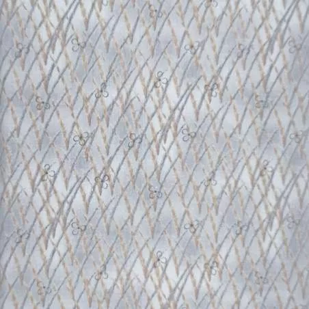 Handworks, Tessuto Blu con Fili d'Erba Marrone Sojitz Fashion - 1