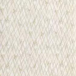 Handworks, Tessuto Beige con Fili d'Erba Verdi