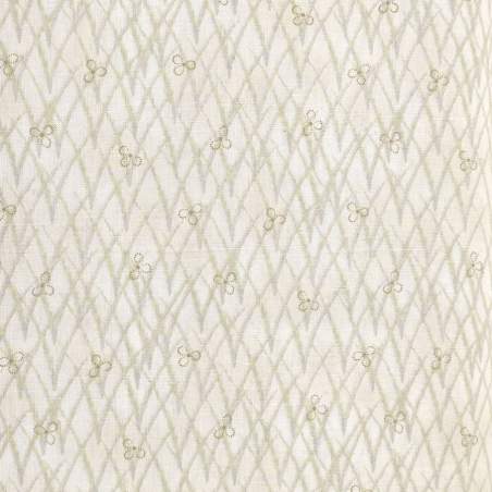 Handworks, Tessuto Beige con Fili d'Erba Verdi