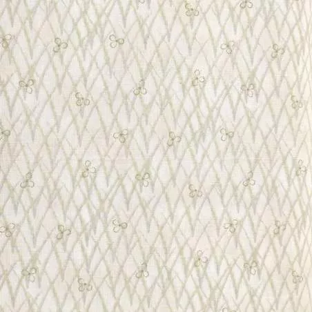 Handworks, Tessuto Beige con Fili d'Erba Verdi