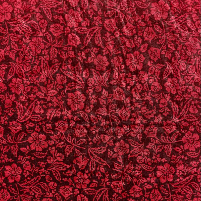 David Textiles, Tessuto Rosso con Fiori Rossi David Textiles - 1