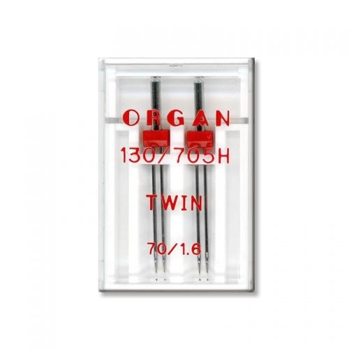 Aghi Gemelli 70/1.6 mm per Macchine Domestiche, 2 Aghi Twin 70/1.6 Organ Needles - 1
