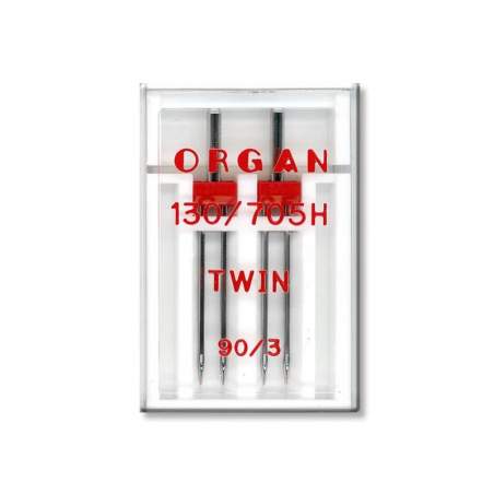 Aghi Gemelli 90/3 per Macchine Domestiche, 2 Aghi Twin 90/3 Organ Needles - 1