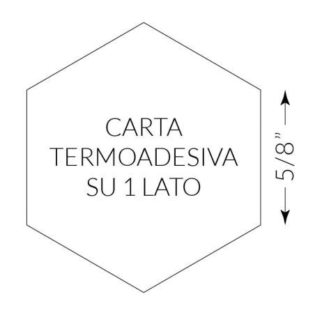 500 Esagoni pretagliati da 1.5 cm o 5/8'' di Fliselina Termoadesiva Apliquick - 1