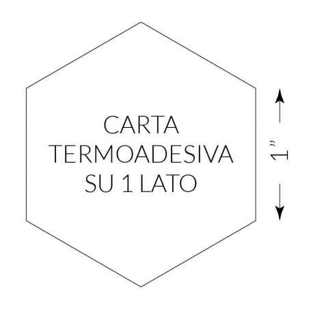 100 Esagoni pretagliati da 2.5 cm o 1'' di Fliselina Termoadesiva Apliquick - 1