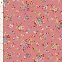 Tilda Chic Escape Daisyfield Pink, Tessuto Rosa con Campo di Margherite