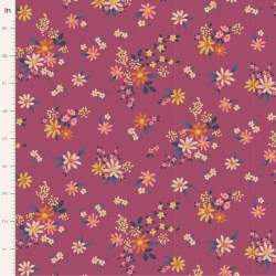 Tilda Chic Escape Daisyfield Plum, Tessuto Viola con Campo di Margherite Tilda Fabrics - 1