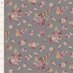 Tilda Chic Escape Daisyfield Grey, Tessuto Grigio con Campo di Margherite