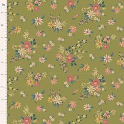 Tilda Chic Escape Daisyfield Green, Tessuto Verde con Campo di Margherite Tilda Fabrics - 1