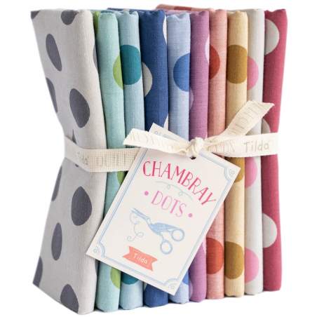 Tilda Chambray Dots Basics, 10 Fat Quarter 50 x 55 cm Tilda Fabrics - 1