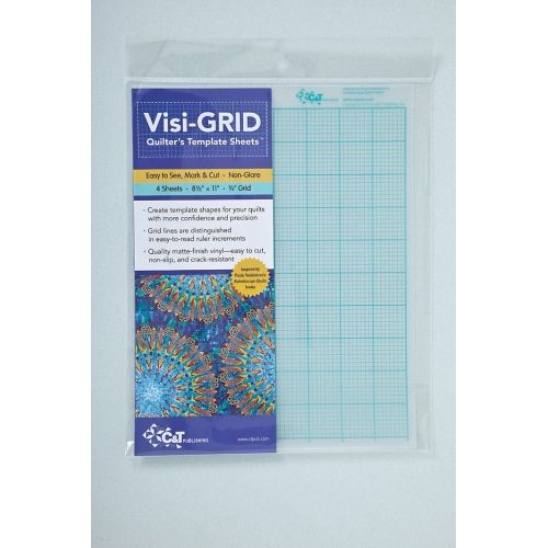 Visigrid Quilters Template Sheets, Easy to See, Mark & Cut Non-Glare 4 Sheets 8 1/2" x 11" 1/8" Grid - Fogli per creare template