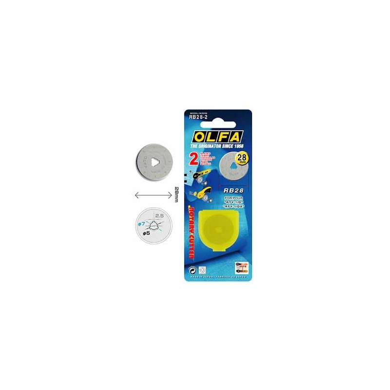 2 Lame da 28 mm per Taglierine Rotanti - OLFA Olfa - 1