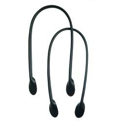 Manici per borse a Spalla in Pelle Nera- 60 cm, 2 Manici da Cucire