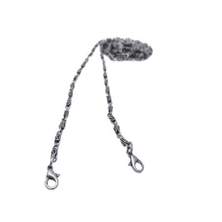 Catena per borse nera con moschettoni - 3.6 mm