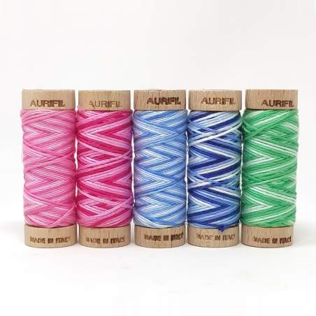 Aurifil, Set di 5 Spolette Aurifloss Tonalità Rosa, Blu e Verde Aurifil - 1