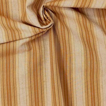 Marcus Fabrics , Tessuto Giapponese Tinto in Filo, Beige e Marroni a strisce Marcus Fabrics - 1