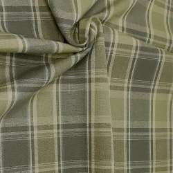 Tessuto Giapponese Tinto in Filo, Beige e Verde Quadrettato