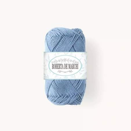 Gomitolo 100% Cotone OEKO-TEX - 50 gr / 160 m - Blu Ceruleo Chiaro Roberta De Marchi - 1