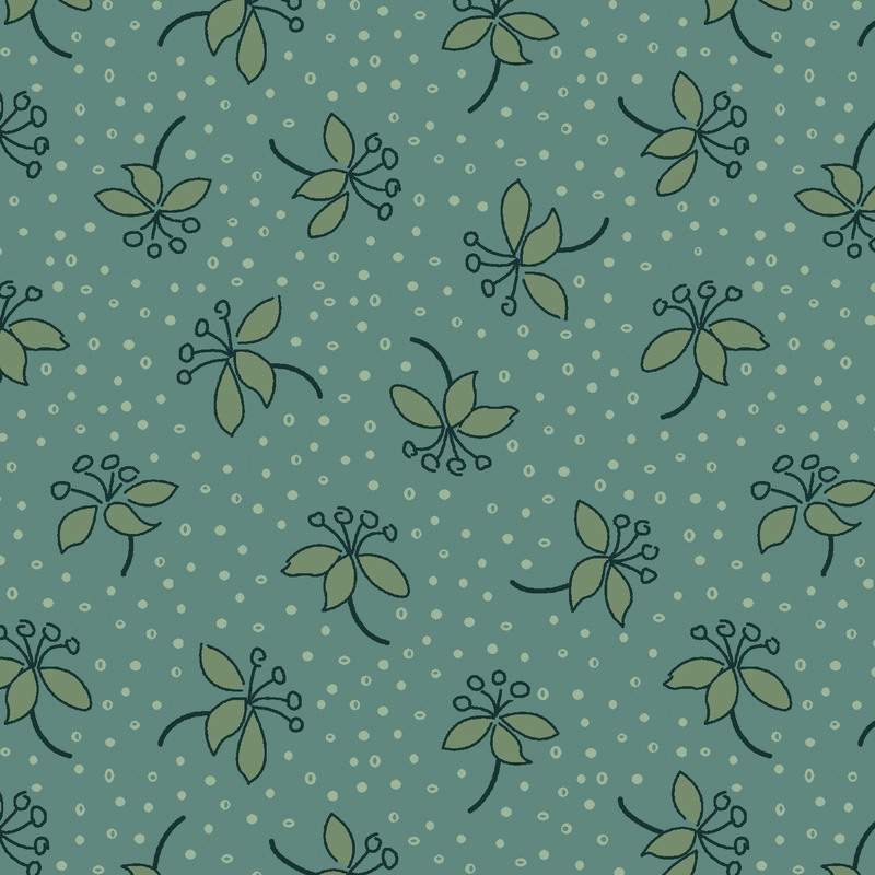 EQP New Vintage Sweetheart Glacier Blue, Tessuto verde menta con rametti e cuori EQP Textiles - Ellie's Quiltplace - 1 EQP New Vintage Sweetheart Glacier Blue, Tessuto verde menta con rametti e cuori EQP Textiles - Ellie's Quiltplace - 1