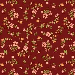 EQP Pieces of Time Growing Love – Cranberry Red, Tessuto rosso con fiori rosa