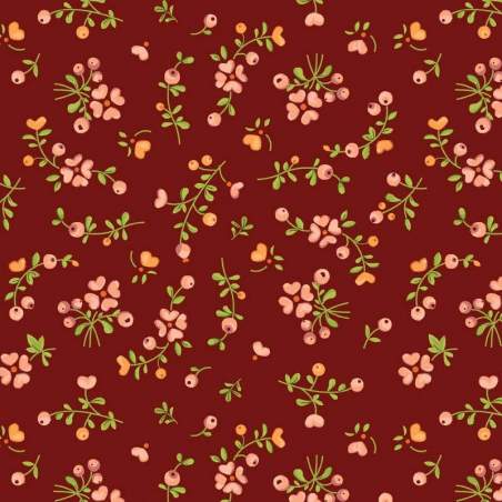 EQP Pieces of Time Growing Love – Cranberry Red, Tessuto rosso con fiori rosa