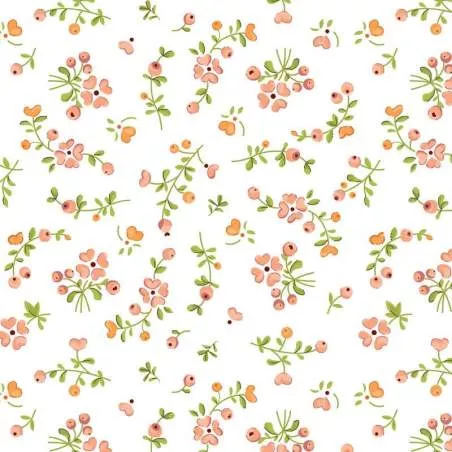 EQP Pieces of Time Growing Love – Cream, Tessuto panna con fiori rosa