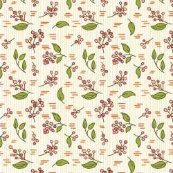 EQP Pieces of Time Merry Berry - Cream, Tessuto panna con foglie e bacche Ellie's Quiltplace Textiles - 1