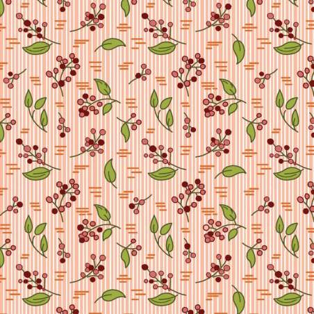 EQP New Vintage Sweetheart Glacier Blue, Tessuto verde menta con rametti e cuori EQP Textiles - Ellie's Quiltplace - 1