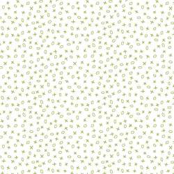 EQP Pieces of Time Tic-Tac-Toe – Cream-Apple Green, Tessuto bianco con piccoli disegni verde mela Ellie's Quiltplace Textiles - 
