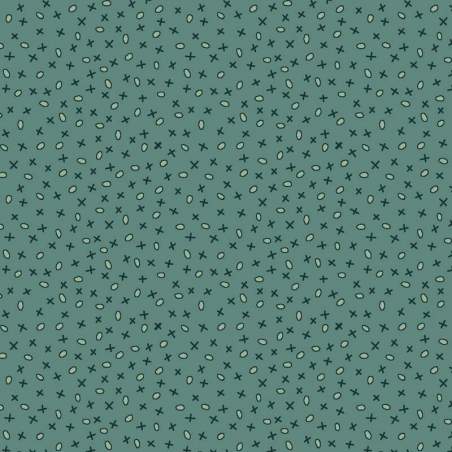 EQP Pieces of Time Tic-Tac-Toe – Duck Egg, Tessuto blu con piccoli disegni Ellie's Quiltplace Textiles - 1
