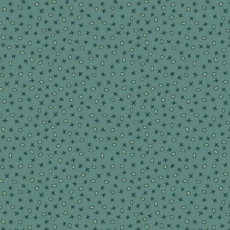 EQP Pieces of Time Tic-Tac-Toe – Duck Egg, Tessuto blu con piccoli disegni Ellie's Quiltplace Textiles - 1
